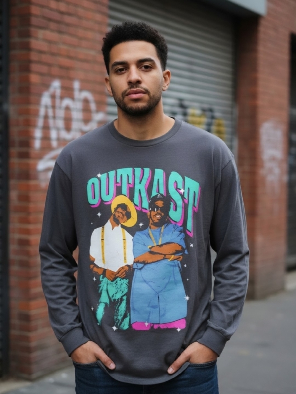 Outkast Gray Graphic Long Sleeve Shirt